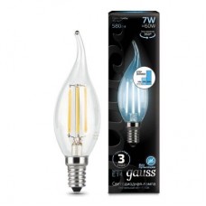 Лампа светодиодная Black Filament Candle tailed 7Вт 4100К E14 step dimmable Gauss 104801207-S