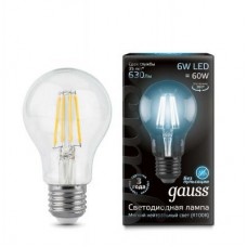 Лампа светодиодная LED 6вт 230в Е27 FILAMENT белый Gauss