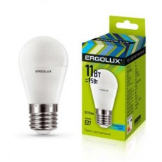 Лампа светодиодная LED-G45-11W-E27-4K Шар 11Вт E27 4500К 172-265В Ergolux 13631