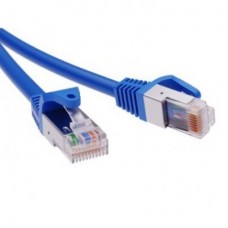 Патч-корд экранированный CAT5E F/UTP 4х2 LSZH синий 1м