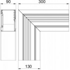 Угол кабель-канала плоский Rapid 80 нерегулир. 90х130мм GA-SF90130EL алюм. OBO 6276923