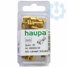 Наконечник изол. штыревой плоский 0.5-1.25/2.8х0.5 (уп.200шт) HAUPA 280020