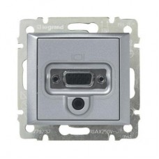 Механизм розетки СП Valena HD15 + Jack 3.5 алюм. Leg 770282