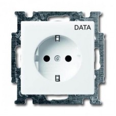 Розетка ABB Basic55 Schuko с/з 16A 250V Data безвинтовой зажим альпийский белый 2CKA002011A3854