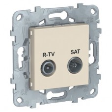 Механизм розетки R-TV/SAT UNICA NEW проходная беж. SchE NU545644