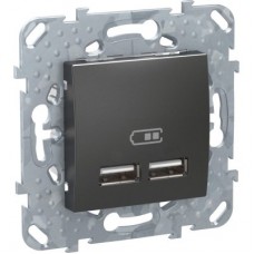 Розетка Unica Top USB 2.1А графит SchE MGU5.418.12ZD