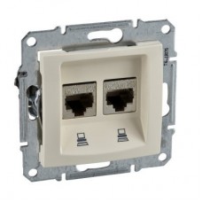 Розетка компьютерная 2хRJ45 Schneider Electric Sedna UTP SDN4400147