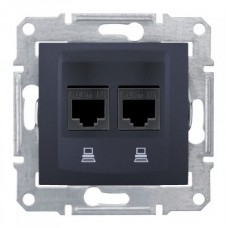 Розетка компьютерная 2-м СП Sedna RJ45 CAT.6 графит SchE SDN4800170